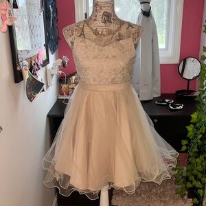 formal girls dress. beige